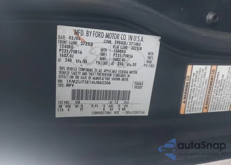 2004 Ford Explorer Nbx/Xlt z USA, uszkodzony, nr VIN 1FMZU73E14UB62306